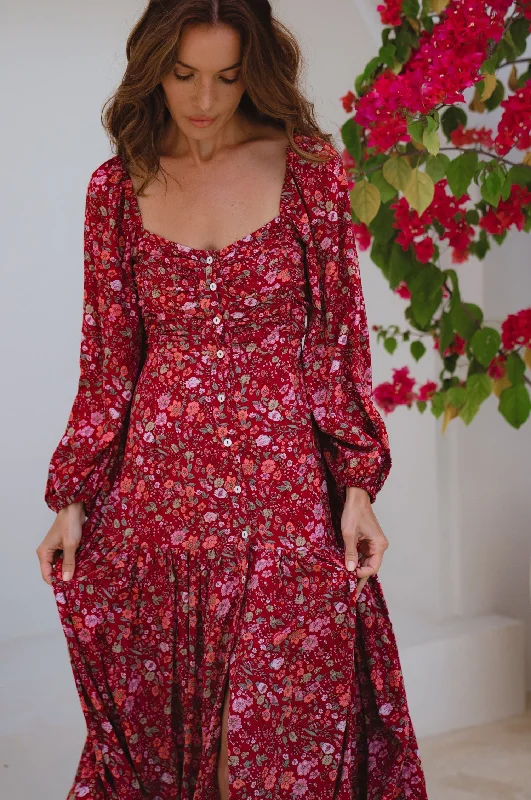 Midi dresses with polka dot prints for a playful summer outfitVerona Long Sleeve Midi Dress