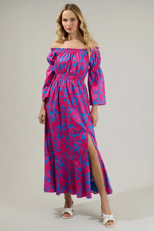 Midi dresses with side slits for a sexy and elegant appearanceYeraldi Berry Tropics Off the Shoulder Bell Sleeve Midi Dress Midi dresses with side slits for a sexy and elegant appearanceYeraldi Berry Tropics Off the Shoulder Bell Sleeve Midi Dress
