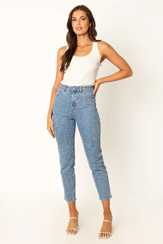 Embroidered Denim Top with Intricate PatternsAbrand 94 High Slim Jeans - Georgia