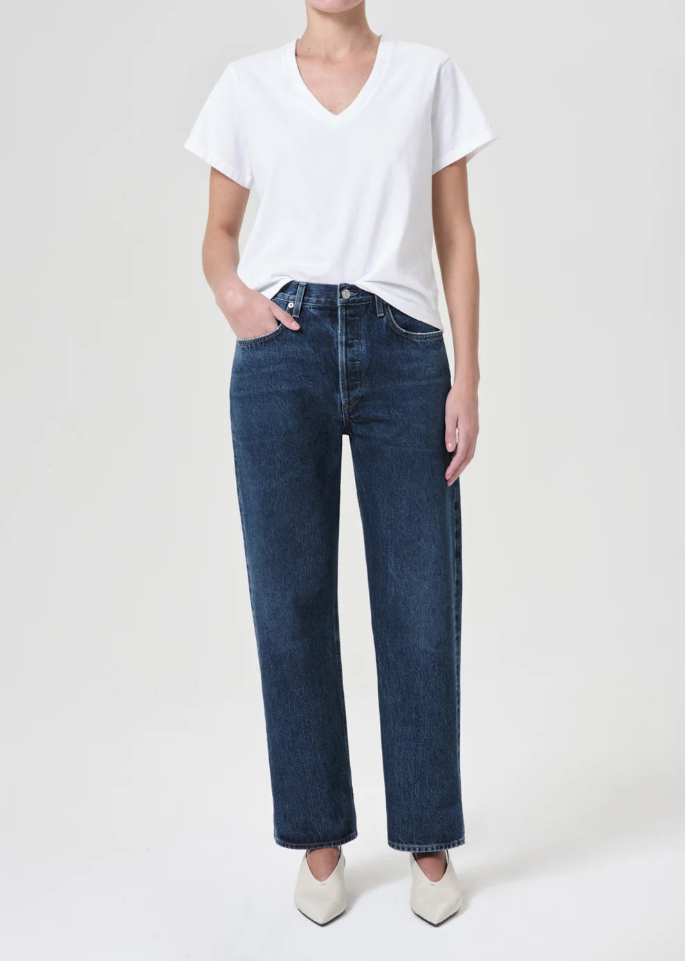 Washed - Out Denim Top for a Vintage AestheticAgolde - Fran Jean
