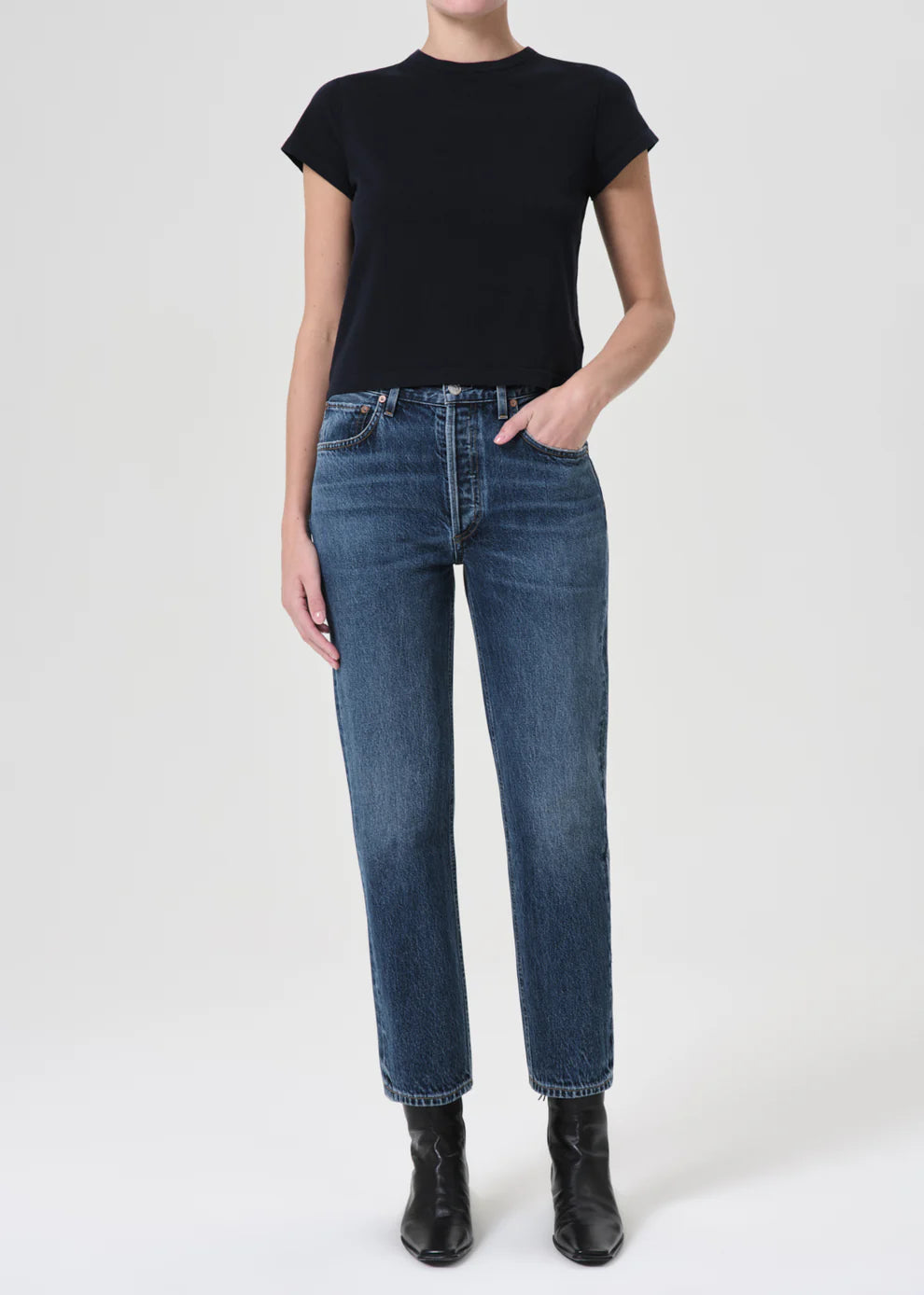 Oversized Denim Top for a Relaxed and Casual VibeAgolde - Riley High Rise Straight Crop Oversized Denim Top for a Relaxed and Casual VibeAgolde - Riley High Rise Straight Crop