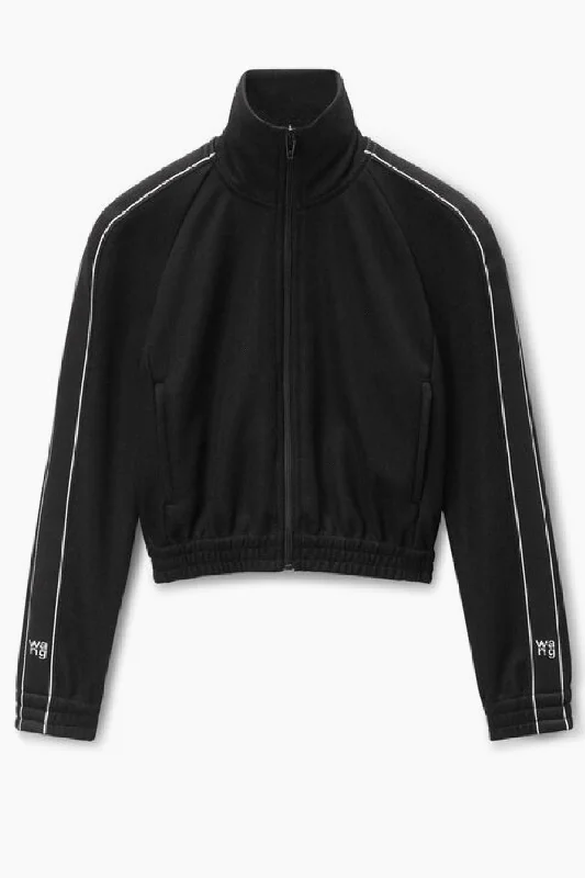 Jeggings women jeans combining the comfort of leggings and style of jeansalexanderwang.t Cropped Track Jacket with Logo Tape - Black