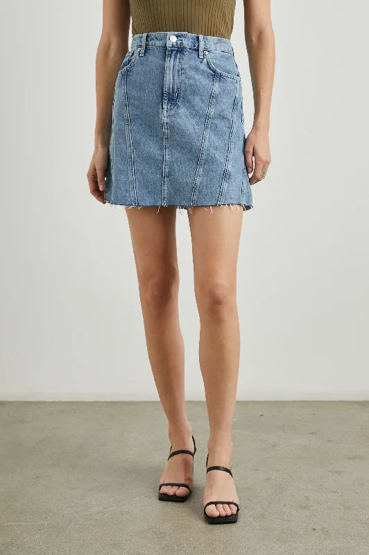 Denim Top for a Music Festival with a Rock - n - Roll VibeBRENTWOOD SKIRT - BLUE HAZE Denim Top for a Music Festival with a Rock - n - Roll VibeBRENTWOOD SKIRT - BLUE HAZE