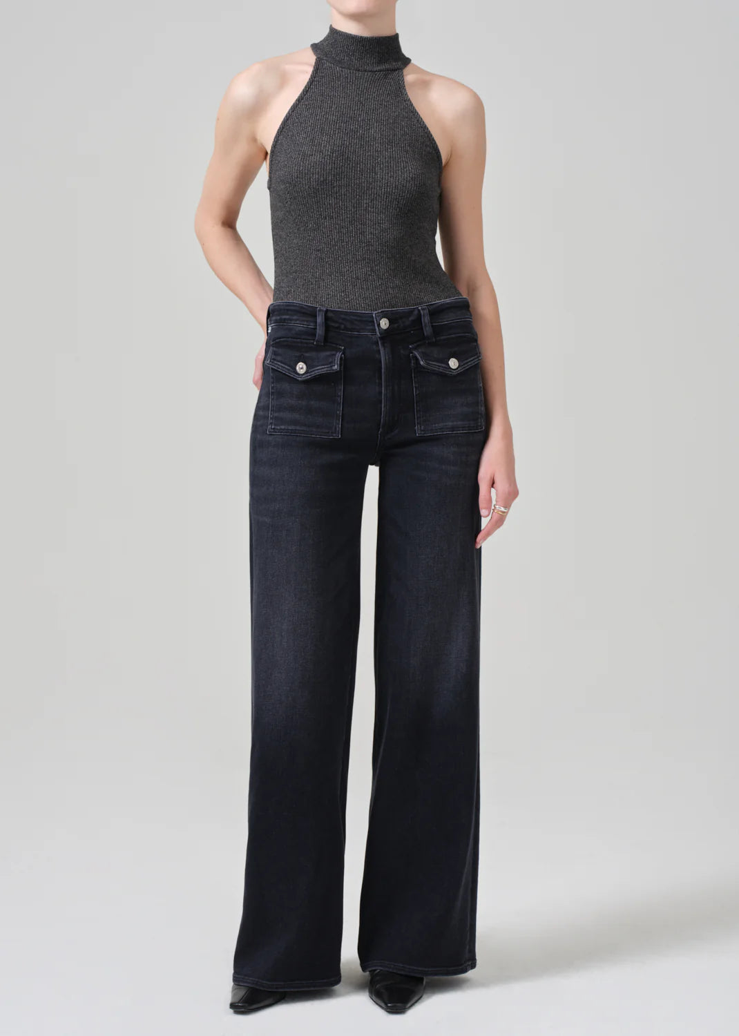 Button - Down Denim Top with a Classic DesignCitizens of Humanity - Raven Patch Pocket Wide Leg Button - Down Denim Top with a Classic DesignCitizens of Humanity - Raven Patch Pocket Wide Leg