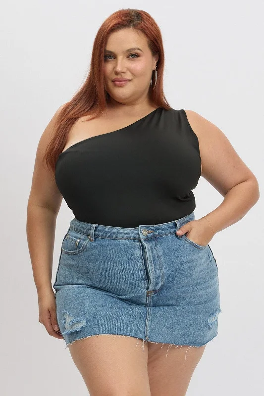 Ripped Denim Top for a Rebellious Fashion StatementDenim Distressed Mini Skirt