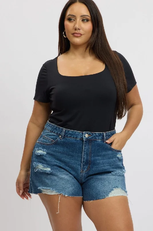 Long - Sleeve Denim Top for Cold Weather LayeringDenim Relaxed Shorts