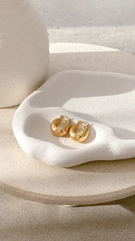 Jeggings women jeans combining the comfort of leggings and style of jeansForte Hoop Earrings - Gold
