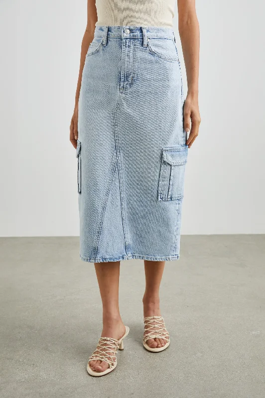 Ripped Denim Top for a Rebellious Fashion StatementHIGHLAND CARGO SKIRT - RIVIERA