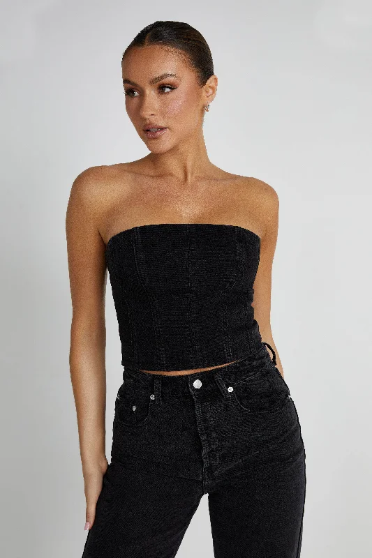 High - waisted women jeans for a flattering silhouetteJordana Denim Tube Top - Washed Black