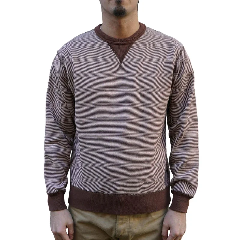 Denim Top for a Music Festival with a Rock - n - Roll VibeLoop & Weft SZ Vintage Pinborder Knit Double V Sweatshirt (Brown)