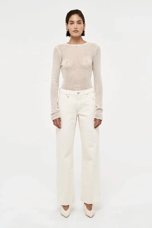 Denim Top for a Beachside Picnic with a Laid - Back StyleDaria Boyfriend Light Cream Denim Top for a Beachside Picnic with a Laid - Back StyleDaria Boyfriend Light Cream