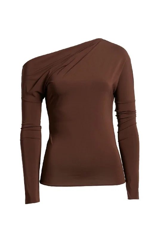 Denim Top with a Floral Print for a Feminine TouchRag & Bone Anya Asymmetrical Top - Chocolate Denim Top with a Floral Print for a Feminine TouchRag & Bone Anya Asymmetrical Top - Chocolate
