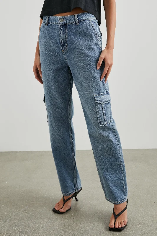 Ripped Denim Top for a Rebellious Fashion StatementSPEEDWAY CARGO PANT - BREEZY BLUE