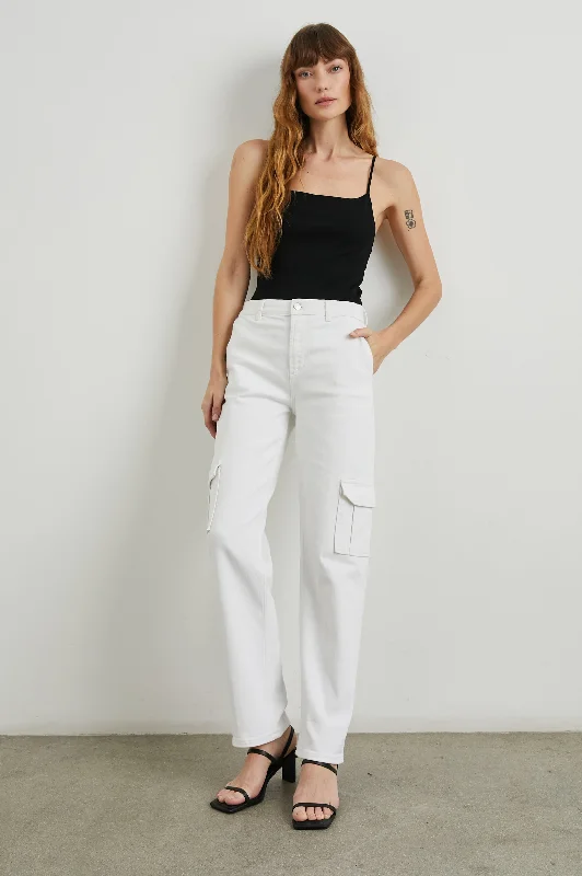 Studded Denim Top for a Glamorous and Bold StyleSPEEDWAY CARGO PANT - SALT WHITE