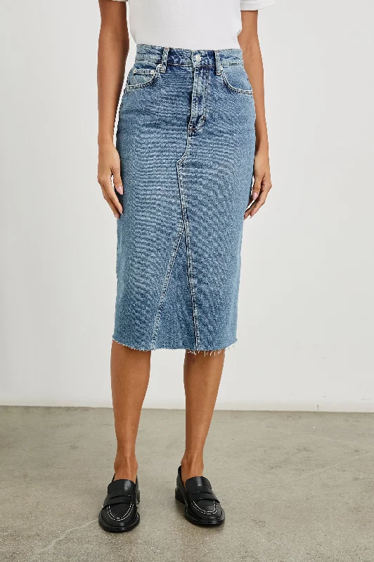 Denim Top for a Music Festival with a Rock - n - Roll VibeHIGHLAND SKIRT - VINTAGE SAPPHIRE