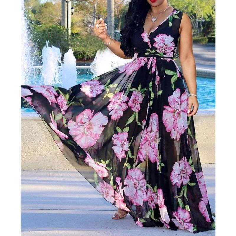 Maxi dresses with a halter neck for a stylish and sophisticated choiceFashionSierra - Boho Floral Long Maxi Dress Maxi dresses with a halter neck for a stylish and sophisticated choiceFashionSierra - Boho Floral Long Maxi Dress