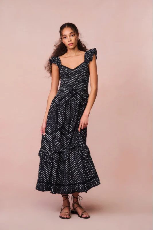 Maxi dresses with a button - down front for a classic lookBrin Cotton Bow Dress