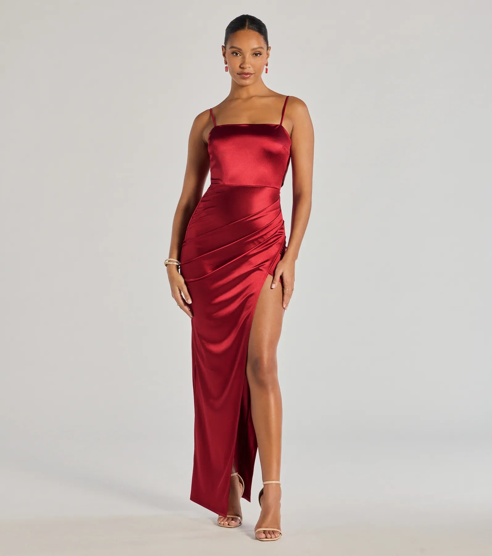 Linen maxi dresses for a breathable and lightweight summer optionCarolina High-Slit Bow Wrap Dress
