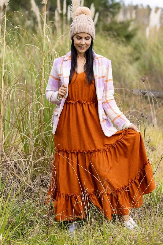 Maxi dresses with a paisley print for a classic and elegant styleChristine Maxi Dress Rust
