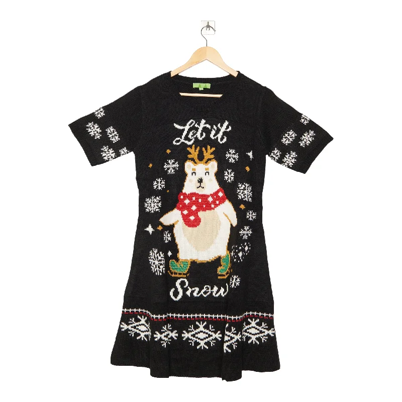 Sheer maxi dresses with lace overlays for a romantic touchComfy Cozy Women's 3/4 Sleeve Christmas Dress
