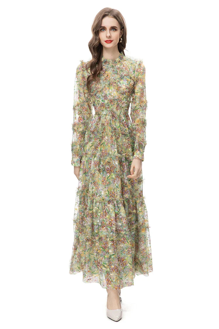 Maxi dresses with geometric prints for a contemporary aestheticDRESS STYLE  - NY3257