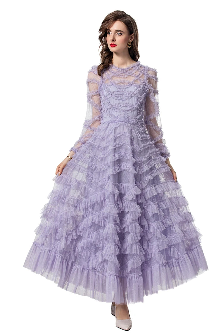 Sheer maxi dresses with lace overlays for a romantic touchDRESS STYLE  - SY1066