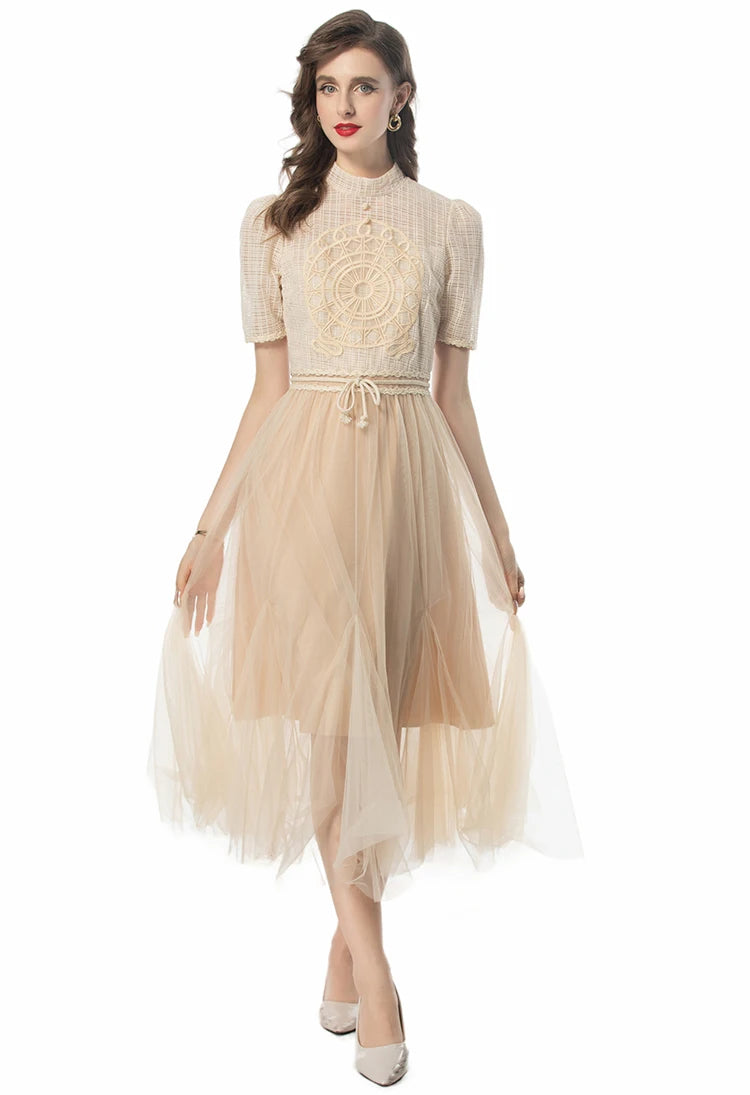 Maxi dresses with balloon sleeves for a vintage - inspired styleDRESS STYLE  - SY1131
