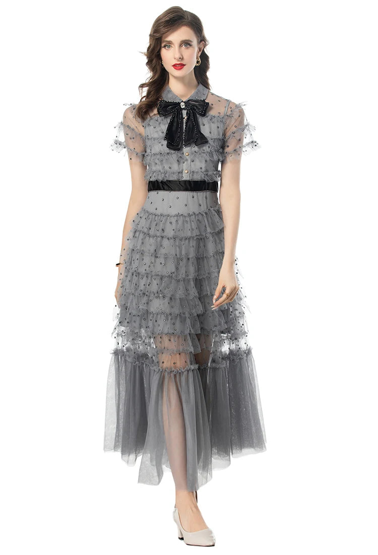Maxi dresses with beaded embellishments for a fancy and luxurious eventDRESS STYLE  - SY1132