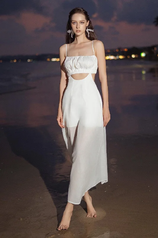 Maxi dresses with a cinched waist for a defined silhouetteFleda A-line Cut-Out Linen Silk Ankle Length Dress Maxi dresses with a cinched waist for a defined silhouetteFleda A-line Cut-Out Linen Silk Ankle Length Dress
