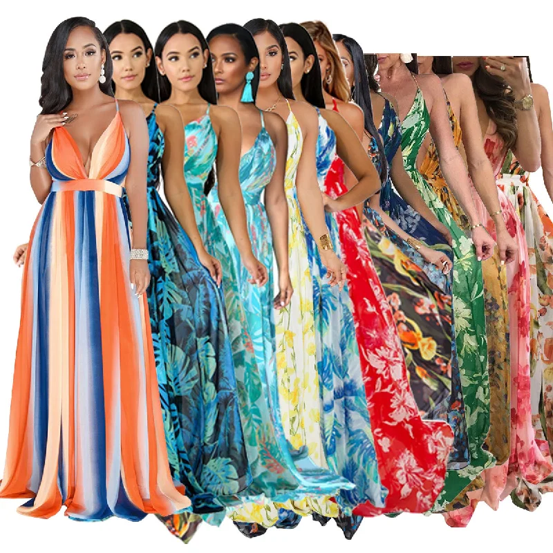 Maxi dresses with cut - out details on the sides for a modern edgeFloral Print Sleeveless Backless Maxi Dress Bohemia Holiday Long Dresses for Women 2021 Spring Summer Casual Dress Maxi dresses with cut - out details on the sides for a modern edgeFloral Print Sleeveless Backless Maxi Dress Bohemia Holiday Long Dresses for Women 2021 Spring Summer Casual Dress
