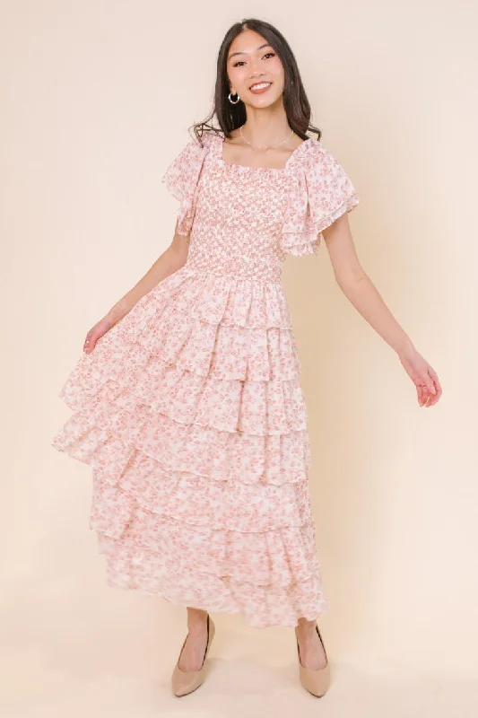 Satin maxi dresses with a high - low hem for a modern twistGrace Dress in Rose