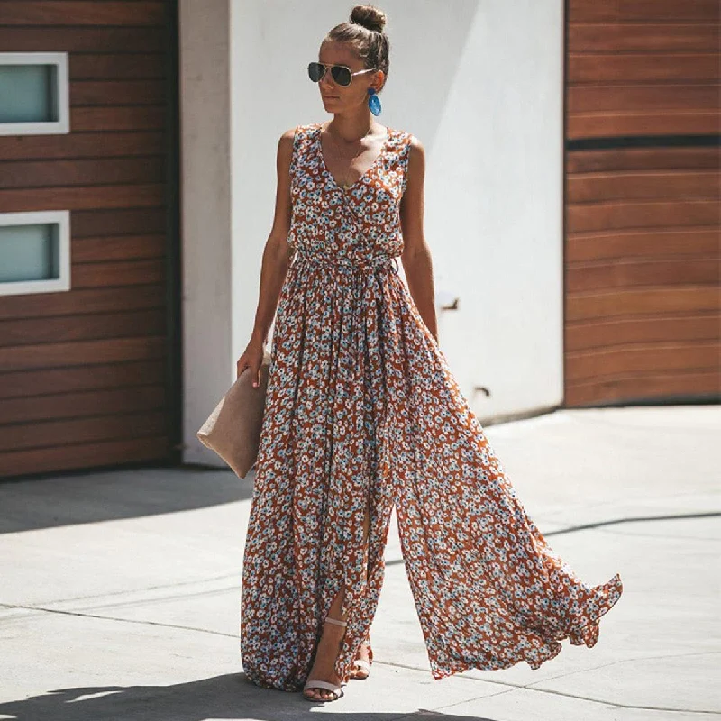 Maxi dresses with off - the - shoulder styles for a romantic and breezy lookFashionSierra - Women Summer Dress Floral Print Maxi Dresses