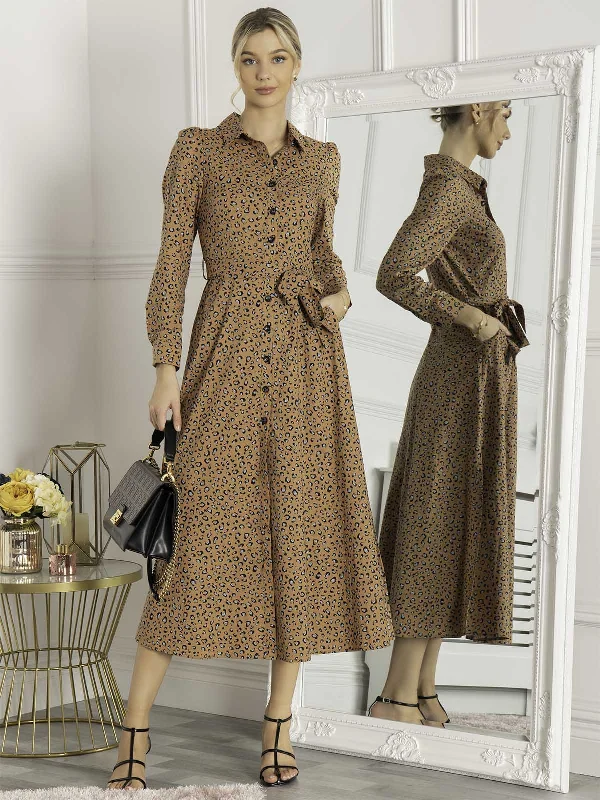Maxi dresses with one - shoulder designs for a stylish and asymmetric lookJolie Moi Vihana Shirt Maxi Dress, Camel Animal Maxi dresses with one - shoulder designs for a stylish and asymmetric lookJolie Moi Vihana Shirt Maxi Dress, Camel Animal