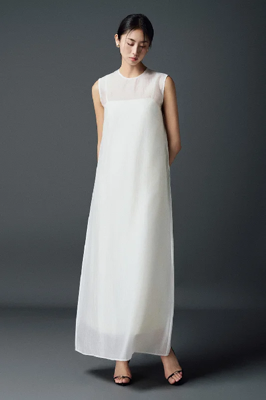 Linen maxi dresses for a breathable and lightweight summer optionLavinia Trapezoid Round Neck Chiffon Ankle Length Dress Linen maxi dresses for a breathable and lightweight summer optionLavinia Trapezoid Round Neck Chiffon Ankle Length Dress
