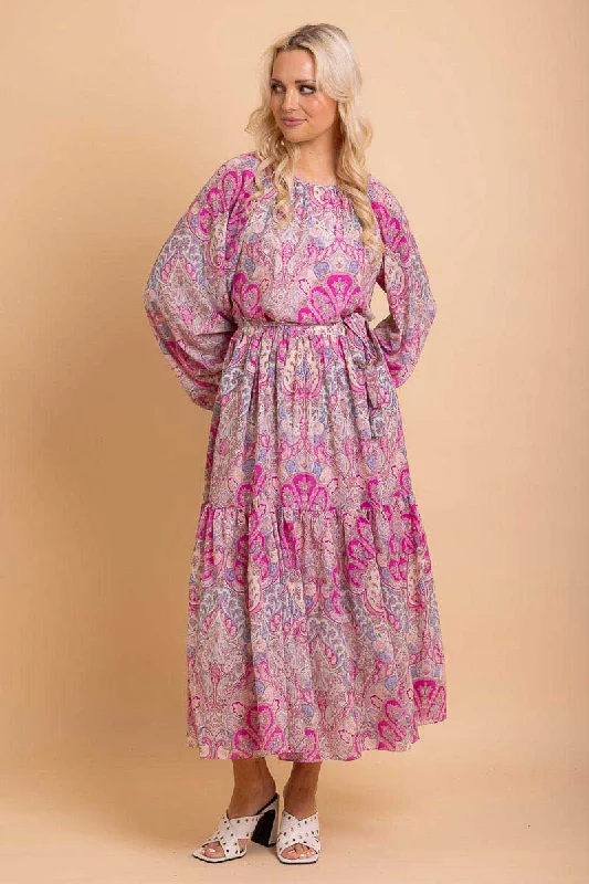 Strapless maxi dresses for a beachside vacationMadison Maxi Dress Pink Paisley
