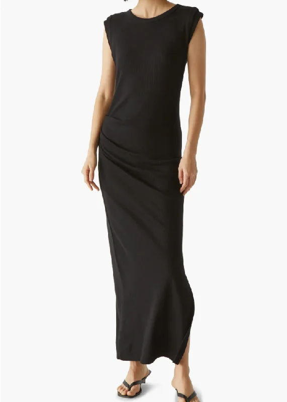 Maxi dresses with a belted empire waist for a more defined and flattering silhouetteMichael Stars Calliope Extended Sleeve Maxi Dress-BLACK