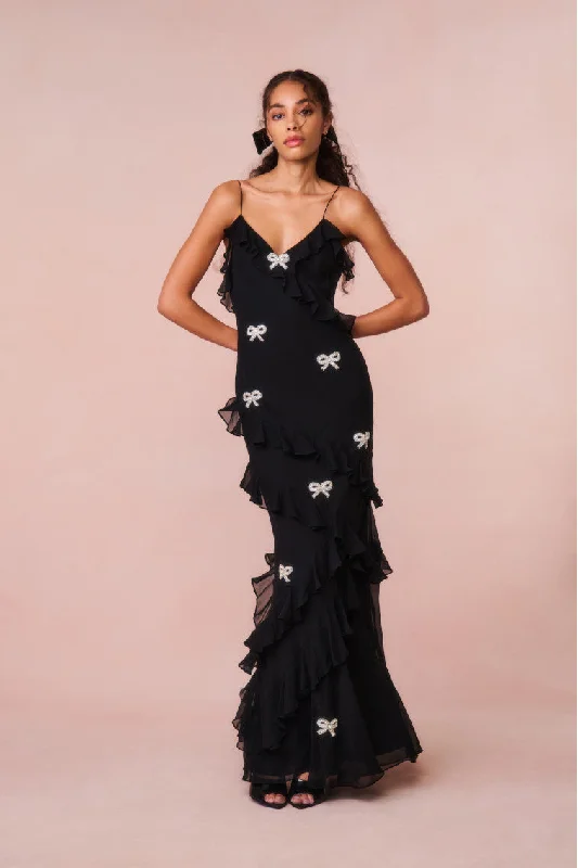 Printed maxi dresses with abstract patterns for an artistic lookRialto Crystal Bow-Embellished Maxi Dress Printed maxi dresses with abstract patterns for an artistic lookRialto Crystal Bow-Embellished Maxi Dress