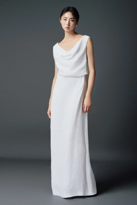 Maxi dresses with side slits for a touch of allureRosetta Blouson Back Slit Linen Floor Length Dress Maxi dresses with side slits for a touch of allureRosetta Blouson Back Slit Linen Floor Length Dress