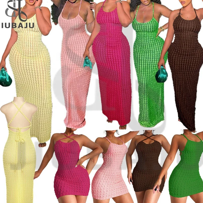 Floral print maxi dresses for summer garden partiesSolid Ruched Spaghetti Strap Bandage Maxi Dress Women Casual Sleeveless Backless Bodycon Ladies Party Dreees