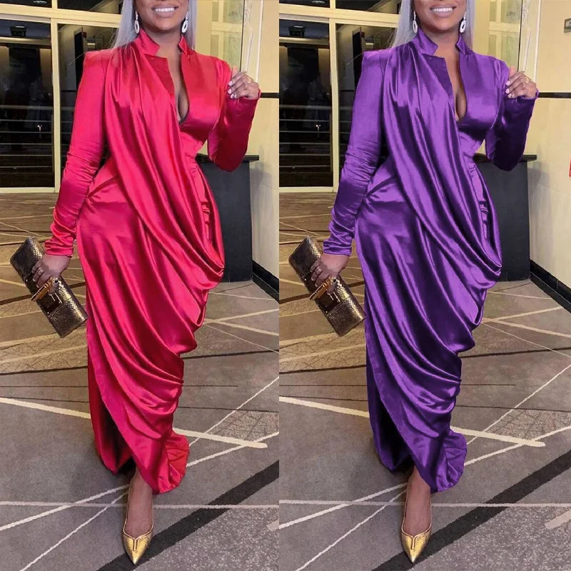 Sequined maxi dresses for formal evening galasSpring 2023 New Arrivals Elegance Satin Maxi Dress Long Sleeve Slim Fit Party Gowns Women Evening Dress Sequined maxi dresses for formal evening galasSpring 2023 New Arrivals Elegance Satin Maxi Dress Long Sleeve Slim Fit Party Gowns Women Evening Dress