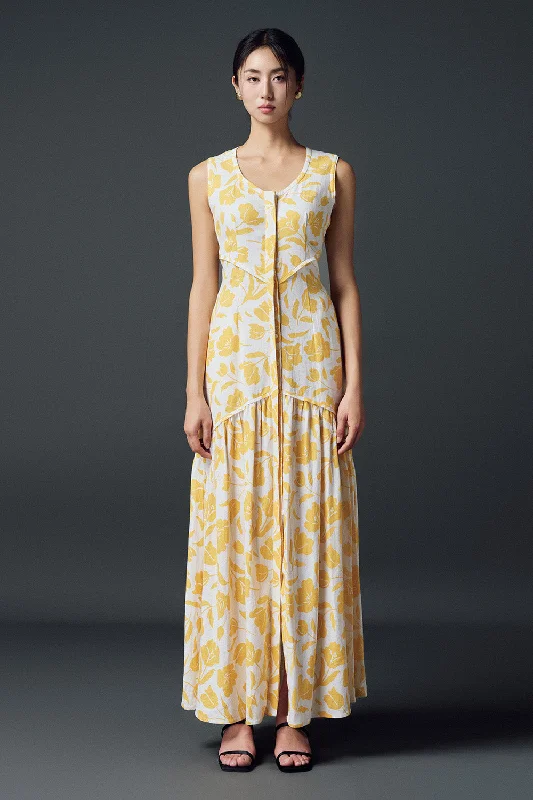 Maxi dresses with thin spaghetti straps for a delicate and feminine feelSunna Drop Waist Scoop Neck Linen Maxi Dress Maxi dresses with thin spaghetti straps for a delicate and feminine feelSunna Drop Waist Scoop Neck Linen Maxi Dress
