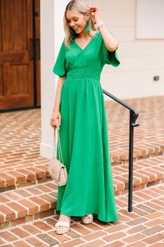 Polyester maxi dresses for easy - care and durabilityTake A Number Kelly Green Maxi Dress