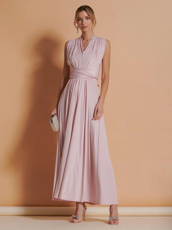 Maxi dresses with one - shoulder designs for a stylish and asymmetric lookTwist & Tie Multiway Bridesmaid Maxi Dress with Bandeau, Dusty Pink