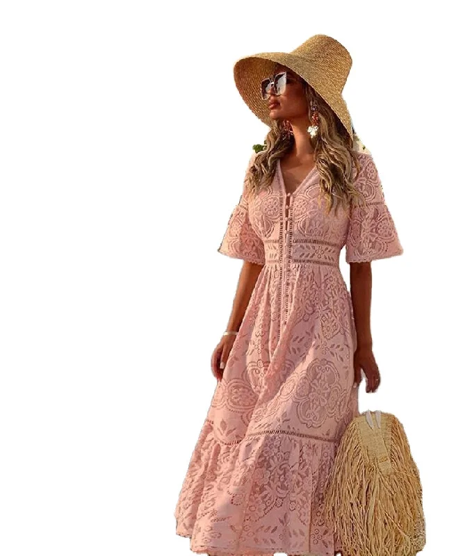 Cotton maxi dresses for a comfortable and everyday - wear optionWholesale Short Sleeve V Neck Fashion Summer Pink White Blue Lace Maxi Long Sexy Skirt Sexy Bohemia Lace Mesh Girls Dress Cotton maxi dresses for a comfortable and everyday - wear optionWholesale Short Sleeve V Neck Fashion Summer Pink White Blue Lace Maxi Long Sexy Skirt Sexy Bohemia Lace Mesh Girls Dress