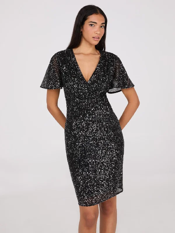 Mini dresses with beaded embellishments for a fancy eventSheath Sequin Dress