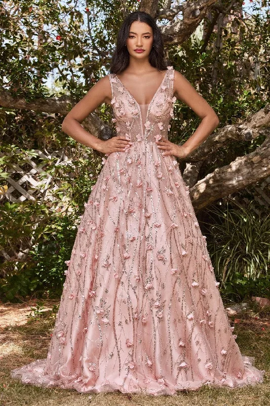Wedding guest dresses with empire waists and tulle skirtsCinderella Divine CB085 A Line Sleeveless Long Prom Gown