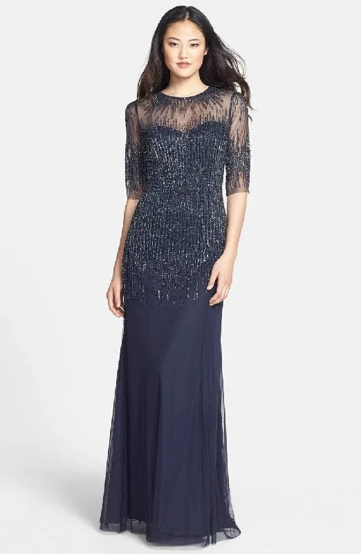 Geometric - printed wedding guest dresses for a modern weddingAdrianna Papell - 91896950 Embellished Illusion Jewel Sheath Gown Geometric - printed wedding guest dresses for a modern weddingAdrianna Papell - 91896950 Embellished Illusion Jewel Sheath Gown