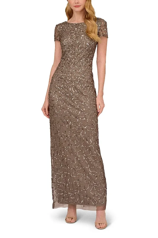 Strapless wedding guest dresses with rhinestone - studded bodicesAdrianna Papell AP2E208616 - Scoop Back Sequin Evening Gown