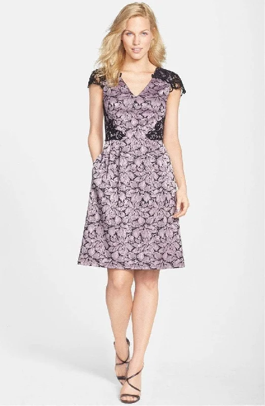 Animal - print wedding guest dresses in subtle colors for a bold statementAdrianna Papell - Lace Cap Sleeve Dress  15238790