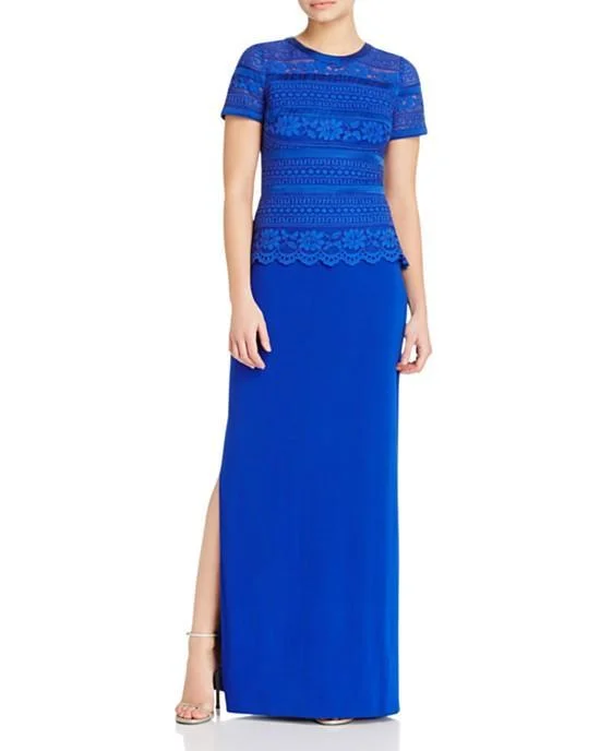Polka - dot - printed wedding guest dresses with short sleevesAidan Mattox - Lace Long Dress 54471000